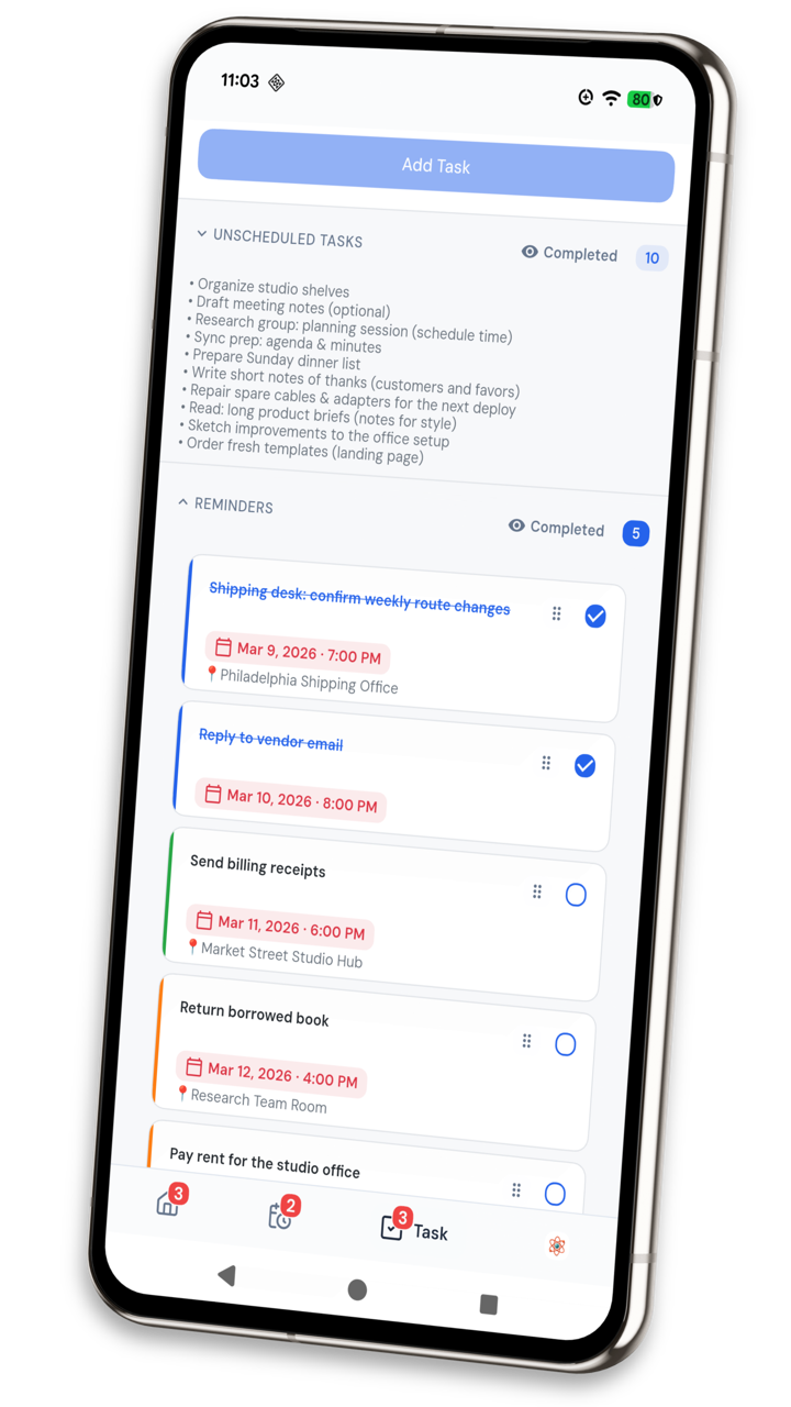 Axichat mobile screenshot 5 showing calendar workflow
